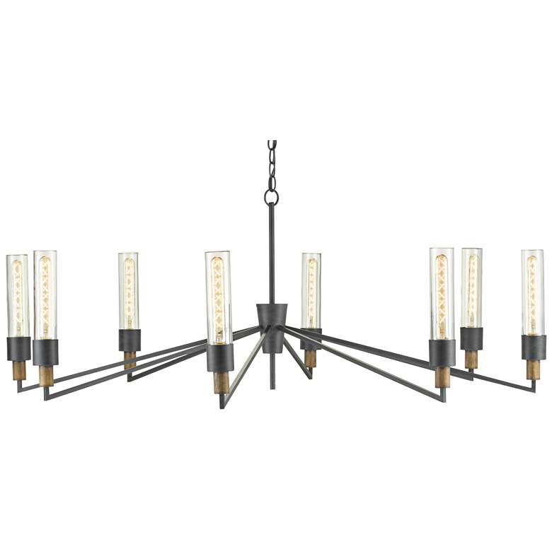 Image 2 Delgado 51 3/4" Wide Antique Black Wood 8-Light Chandelier
