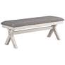 Delgasa 48" Wide White and Gray X-Cross Dining Bench