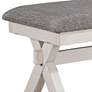 Delgasa 48" Wide White and Gray X-Cross Dining Bench
