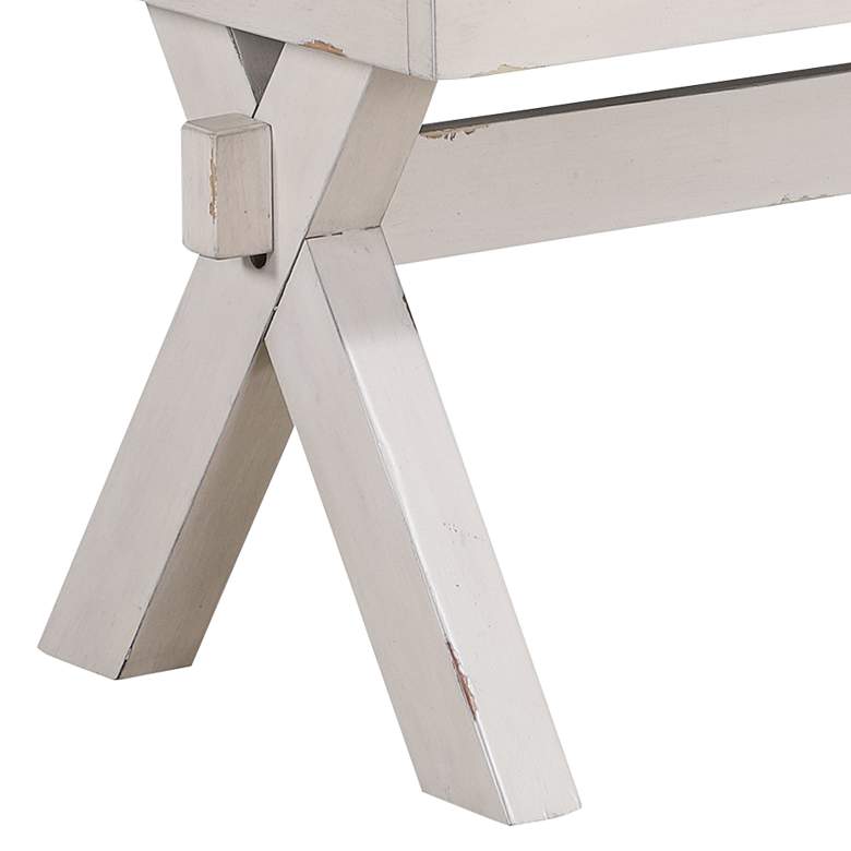 Image 4 Delgasa 48" Wide White and Gray X-Cross Dining Bench more views
