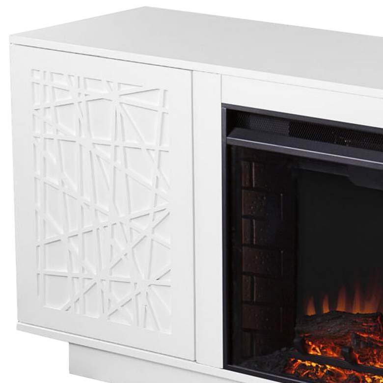 Image 3 Delgrave 60" Wide White 2-Door LED Electric Fireplace more views