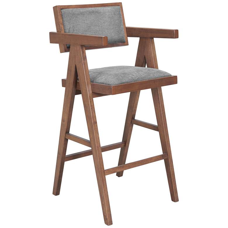 Image 1 Delhi Barstool (Set of 2) Gray & Walnut