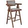 Delhi Barstool (Set of 2) Gray & Walnut