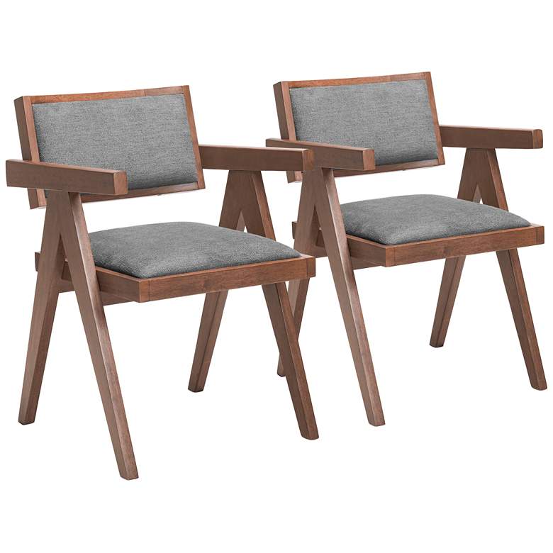 Image 1 Delhi Dining Chair (Set of 2) Gray & Walnut