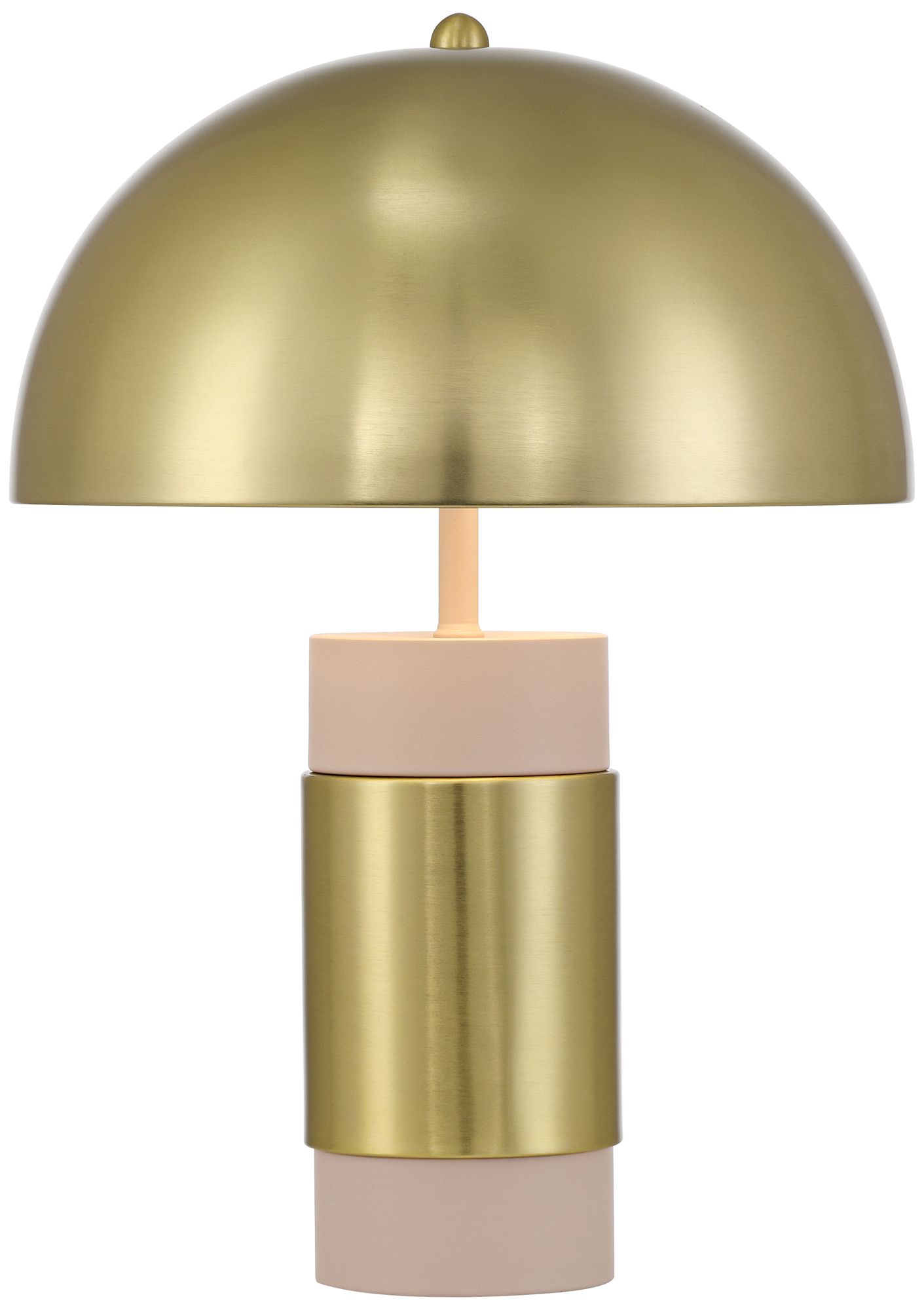 Image 2 Delia 16" High Antique Brass Mushroom Accent Table Lamp with Dimmer