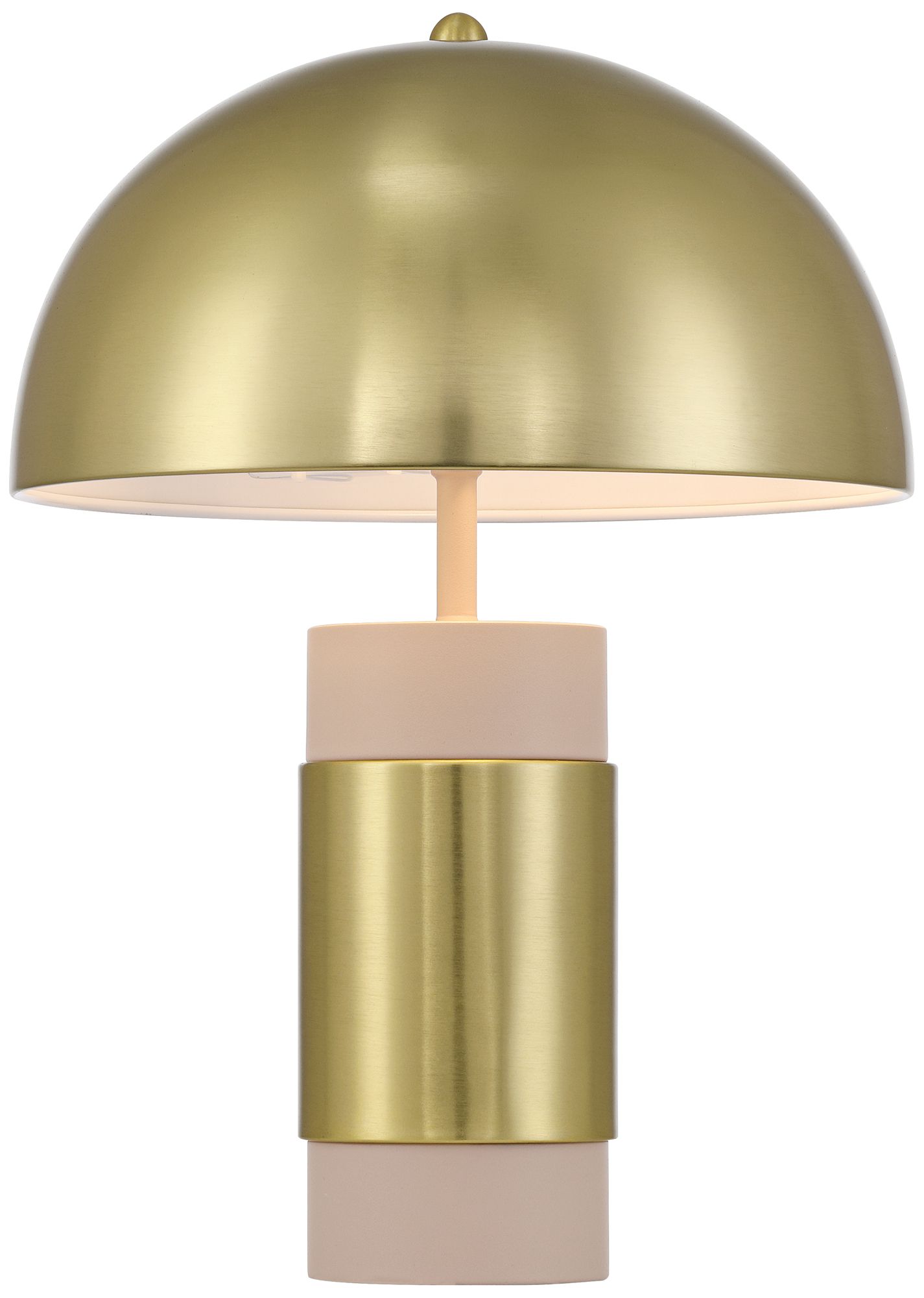 Delia 16" High Antique Brass Mushroom Accent Table Lamp with Dimmer