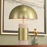 1_Delia 16" High Antique Brass Mushroom Accent Table Lamp