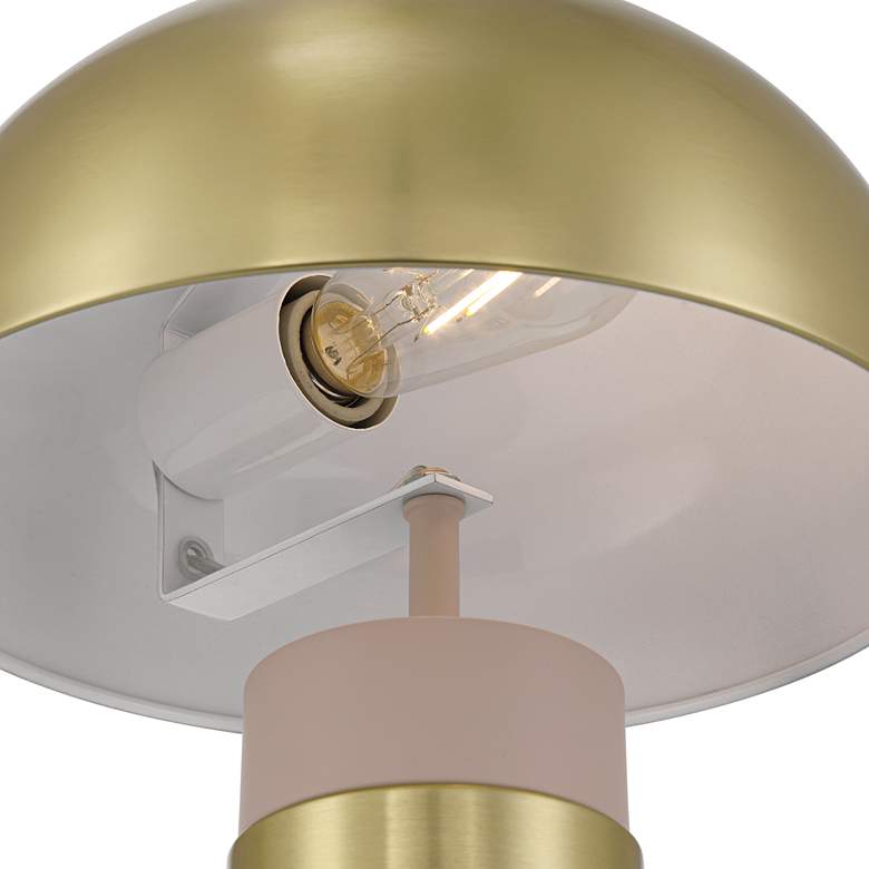 Image 4 Delia 16" High Antique Brass Mushroom Accent Table Lamp more views