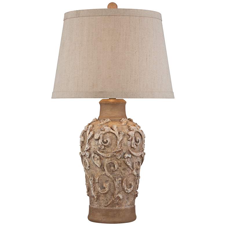 Image 1 Delia Beige and Silver Finish Vase Table Lamp