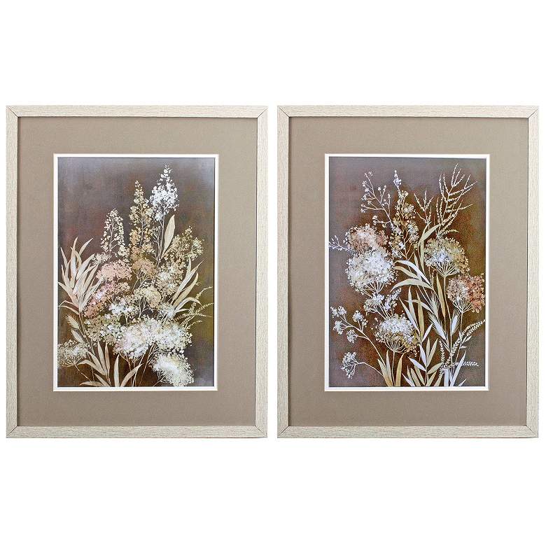 Image 1 Delicate Bunch 19"W x 25"H Framed Art Set of 2