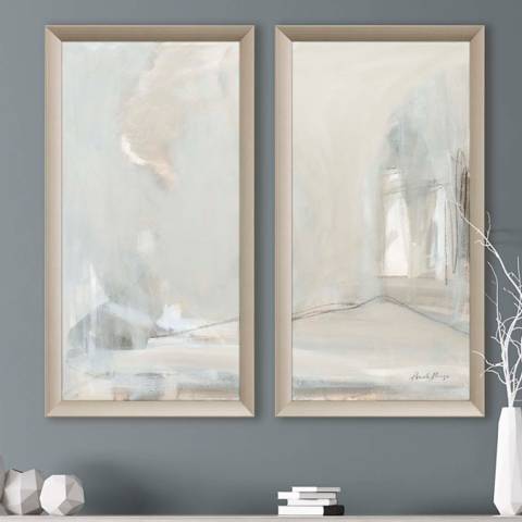 2-Piece Delicate Wall #259H3 Lamps High Set Art | Framed Giclee - Plus Gray 39\