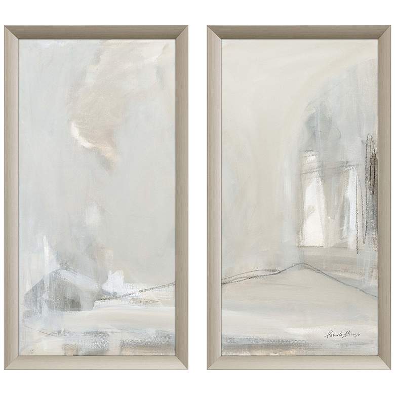 Image 2 Delicate Gray 39" High 2-Piece Giclee Framed Wall Art Set