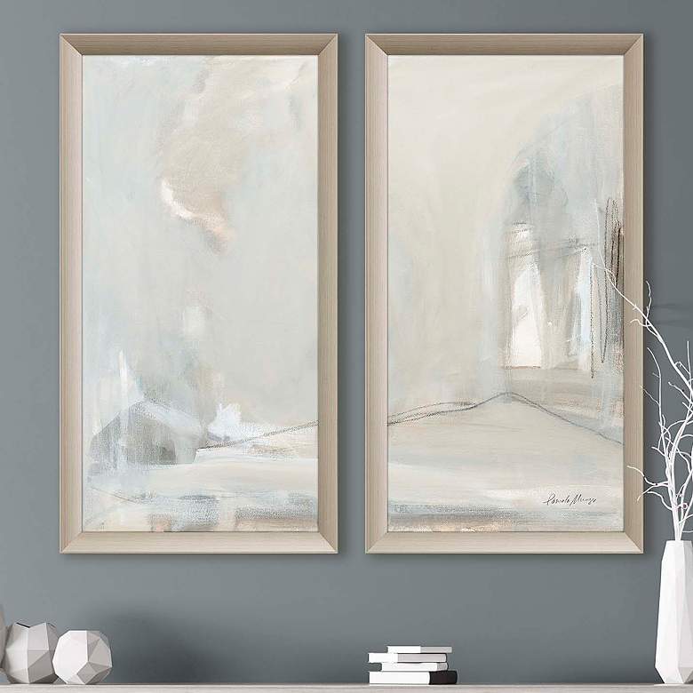 Image 1 Delicate Gray 39" High 2-Piece Giclee Framed Wall Art Set