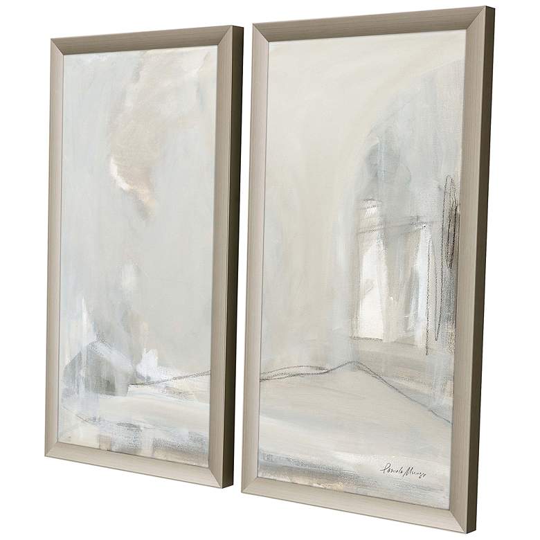 Image 4 Delicate Gray 39 inch High 2-Piece Giclee Framed Wall Art Set more views