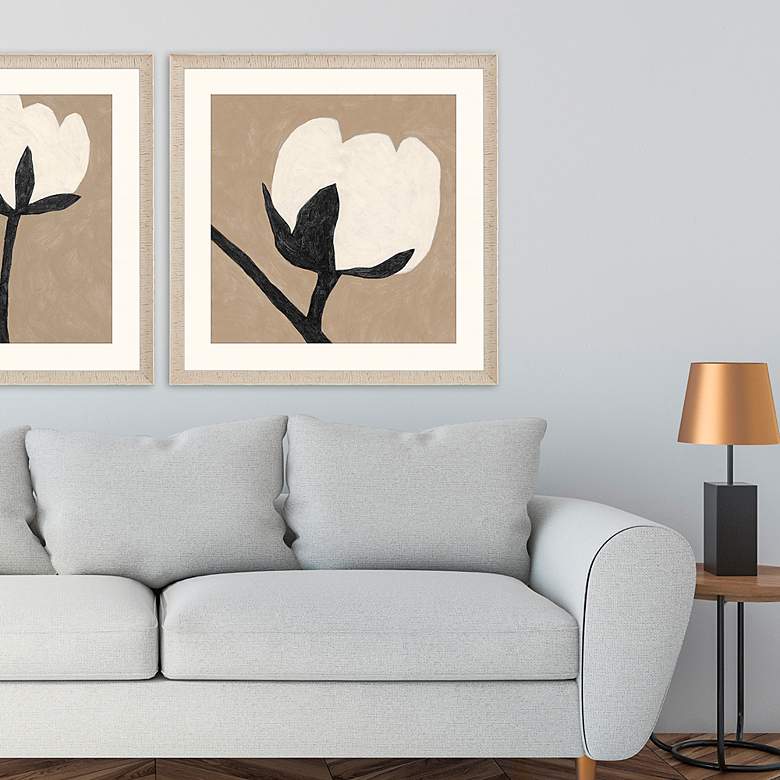 Image 4 Delicate Sketch Solo 33" Square Framed Giclee Wall Art more views