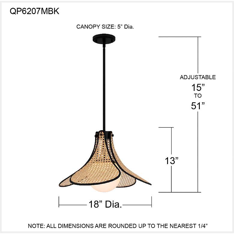 Image 7 Delilah 1-Light Matte Black Pendant Light more views
