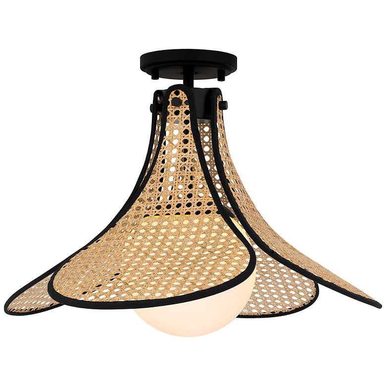 Image 1 Delilah 1-Light Matte Black Semi-Flush Mount Light