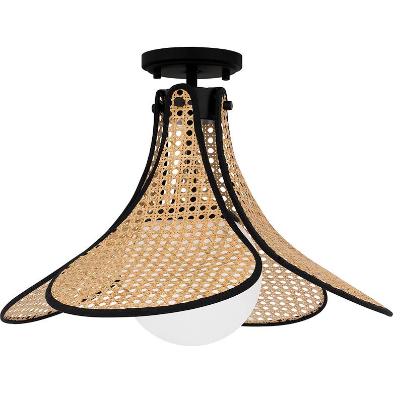 Image 2 Delilah 1-Light Matte Black Semi-Flush Mount Light more views