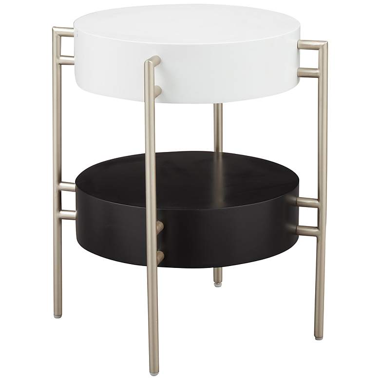Image 2 Delilah 23 inch Wide Champagne 2-Tier End Table