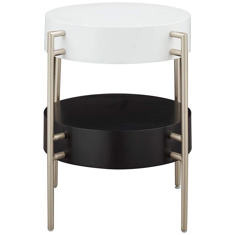 Image 4 Delilah 23 inch Wide Champagne 2-Tier End Table more views