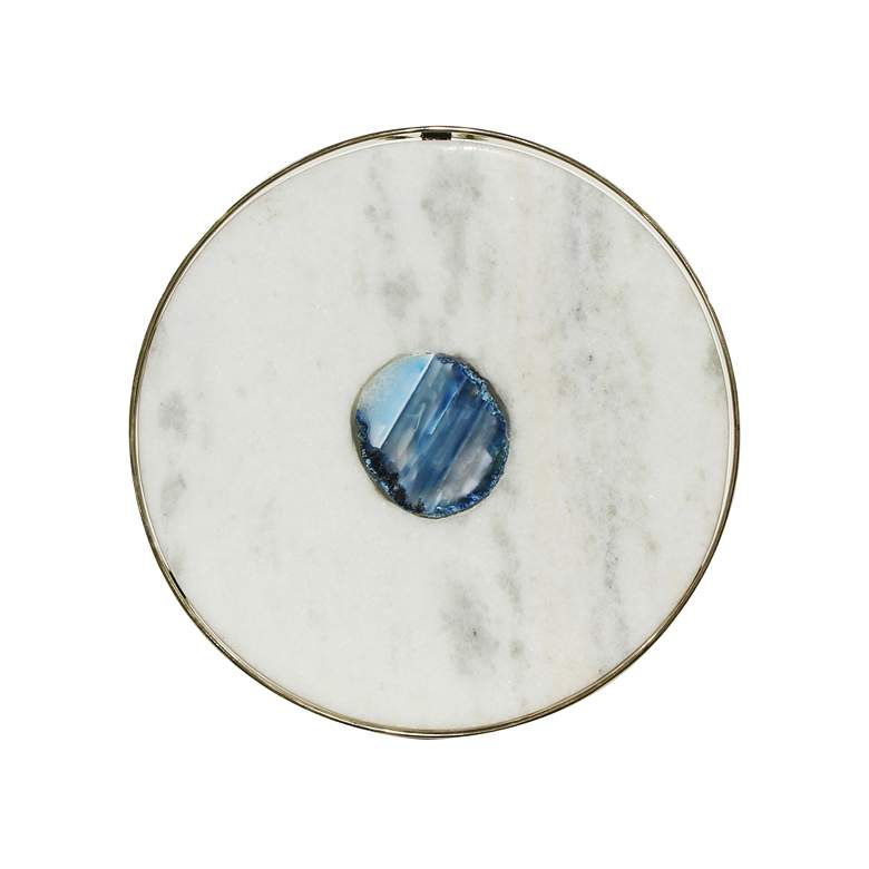 Image 2 Delilah 26' Tall Marble/Metal Accent Table more views