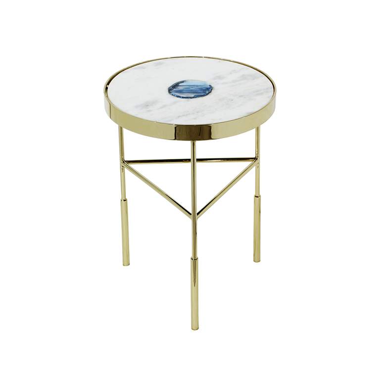 Image 3 Delilah 26' Tall Marble/Metal Accent Table more views