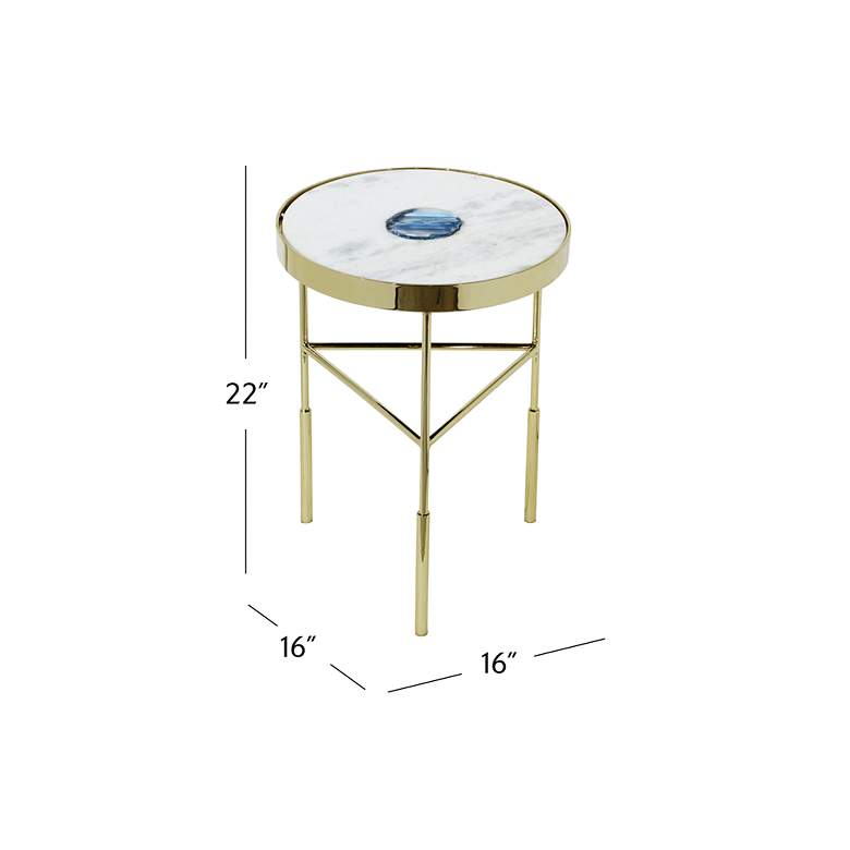 Image 4 Delilah 26' Tall Marble/Metal Accent Table more views