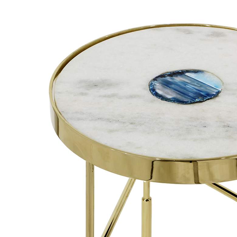 Image 5 Delilah 26' Tall Marble/Metal Accent Table more views