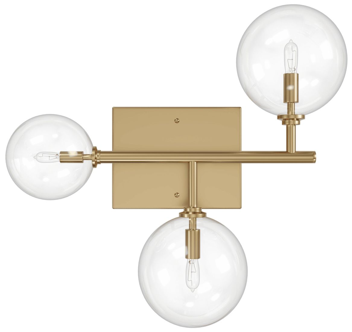 Thumbnail1 of Delilah 3-Light 18"W Wall Sconce in Aged Brass/Clear Glass