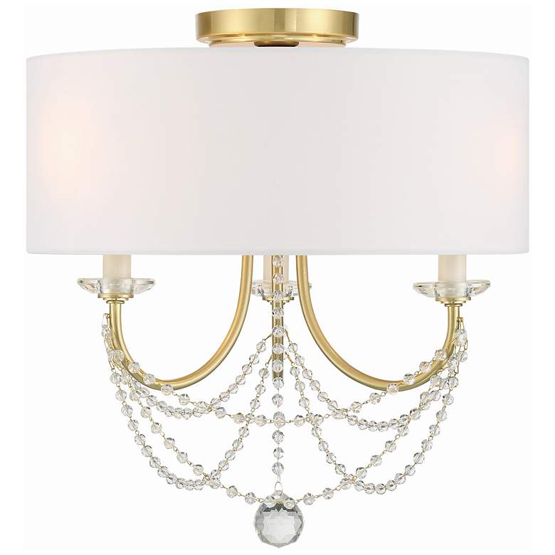 Image 1 Delilah 3 Light Aged Brass Ceiling Mount