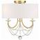 Delilah 3 Light Aged Brass Ceiling Mount