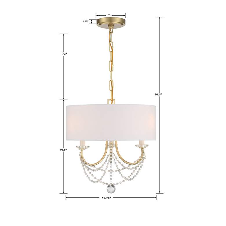 Image 6 Delilah 3 Light Aged Brass Mini Chandelier more views