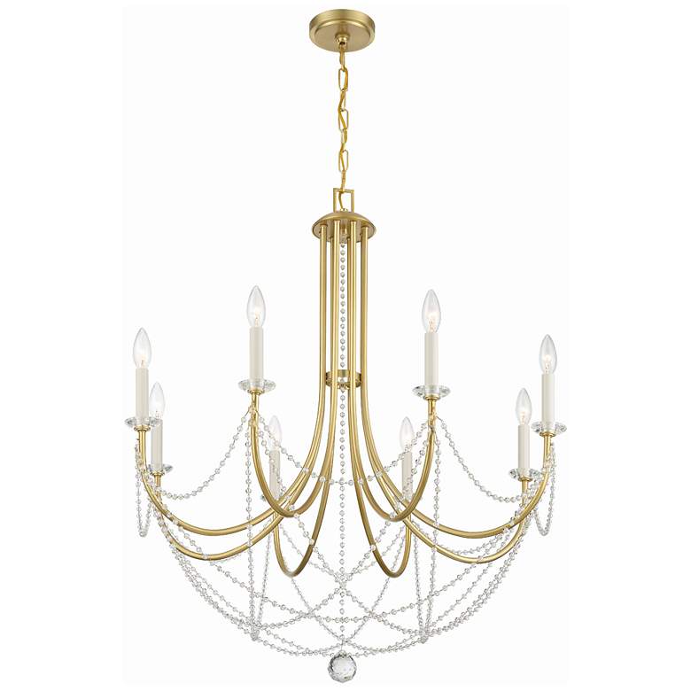 Image 1 Delilah 31 1/2" Wide Aged Brass 8-Light Chandelier