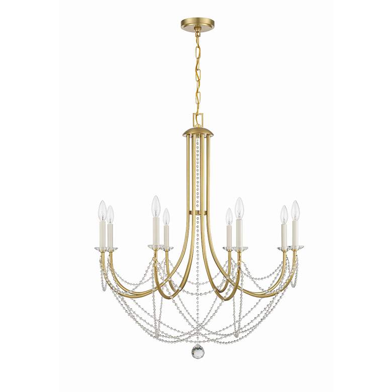 Image 3 Delilah 31 1/2" Wide Aged Brass 8-Light Chandelier more views