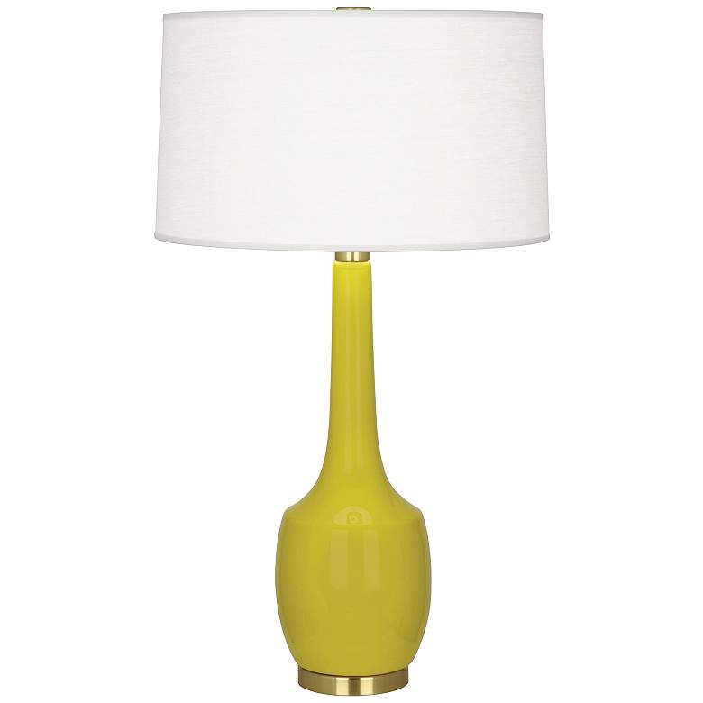 Image 1 Delilah 34.31" High Citron And Antique Brass Table Lamp