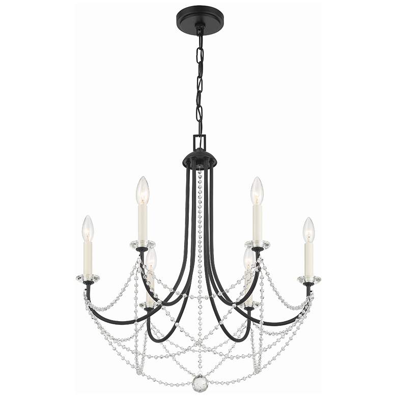 Image 3 Delilah 6 Light Matte Black Chandelier