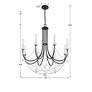 Delilah 6 Light Matte Black Chandelier in scene