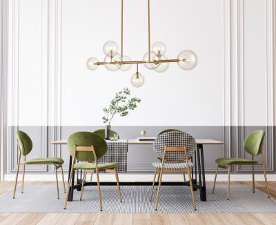 Image 3 Delilah 9-Light 51"W Chandelier in Aged Brass/Clear Glass more views