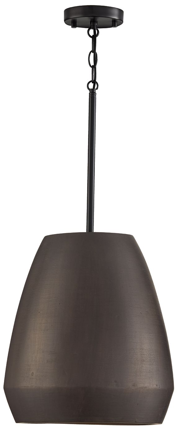 Della 14 1/4" Wide Black and Terracotta Umber Pendant Light