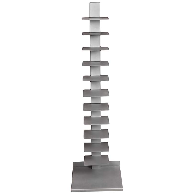 Image 2 Dellenby Spine 16" Wide Silver 11-Shelf Book Tower Shelf
