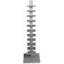 2_Dellenby Spine 16" Wide Silver 11-Shelf Book Tower Shelf