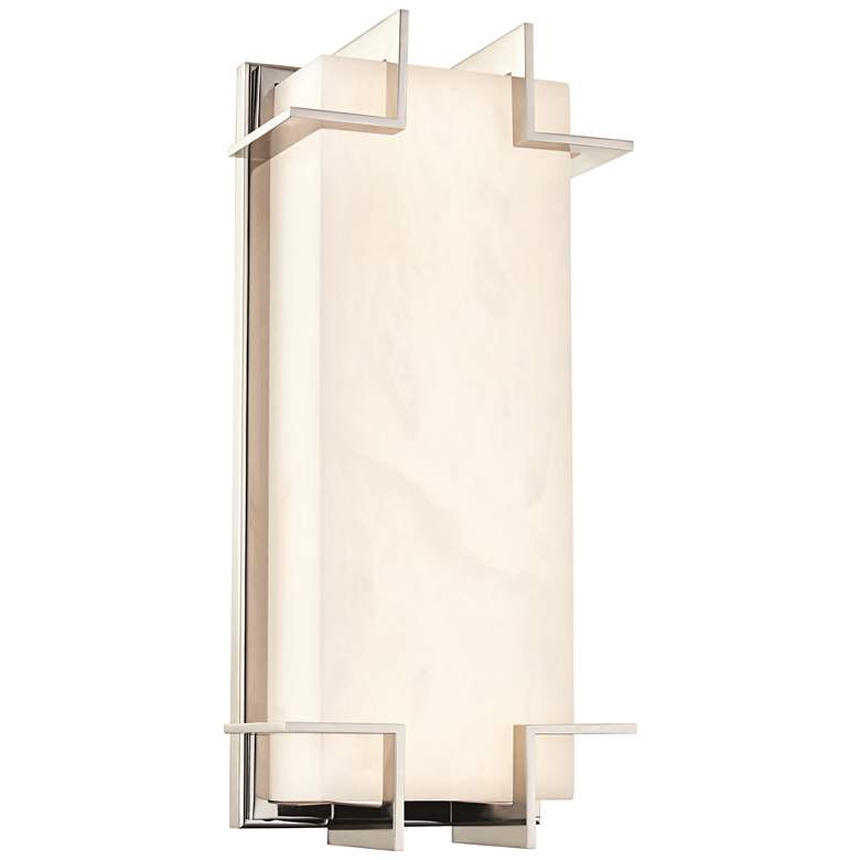 Image 1 Delmar 14 3/4" High Polished Nickel LED Wall Sconce
