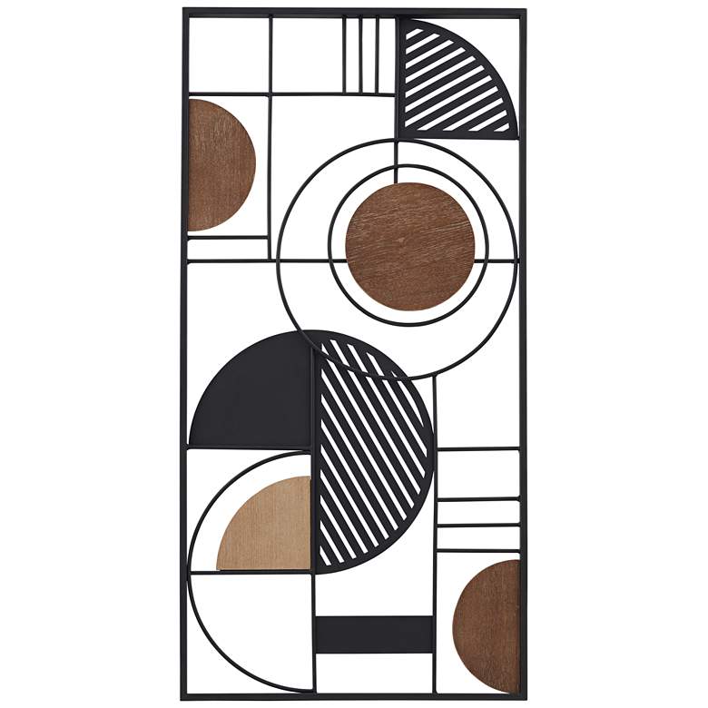 Image 2 Delmar 39 1/2" High Black Brown Rectangular Metal Wall Art