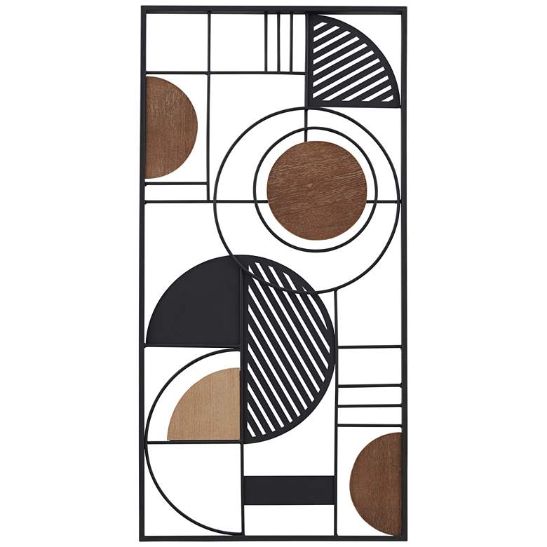 Image 2 Delmar 39 1/2 inch High Black Brown Rectangular Metal Wall Art