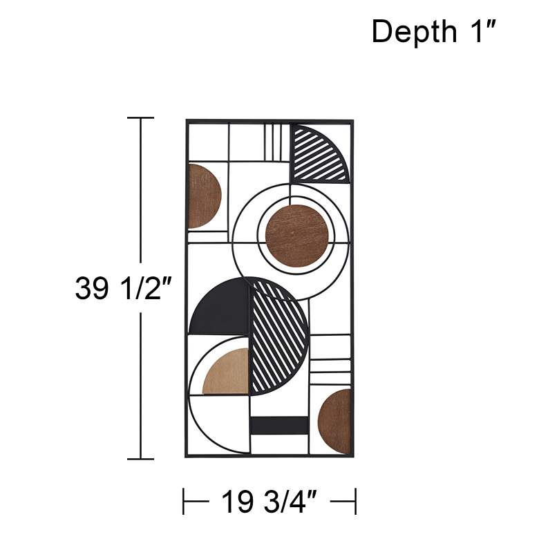 Image 7 Delmar 39 1/2" High Black Brown Rectangular Metal Wall Art more views