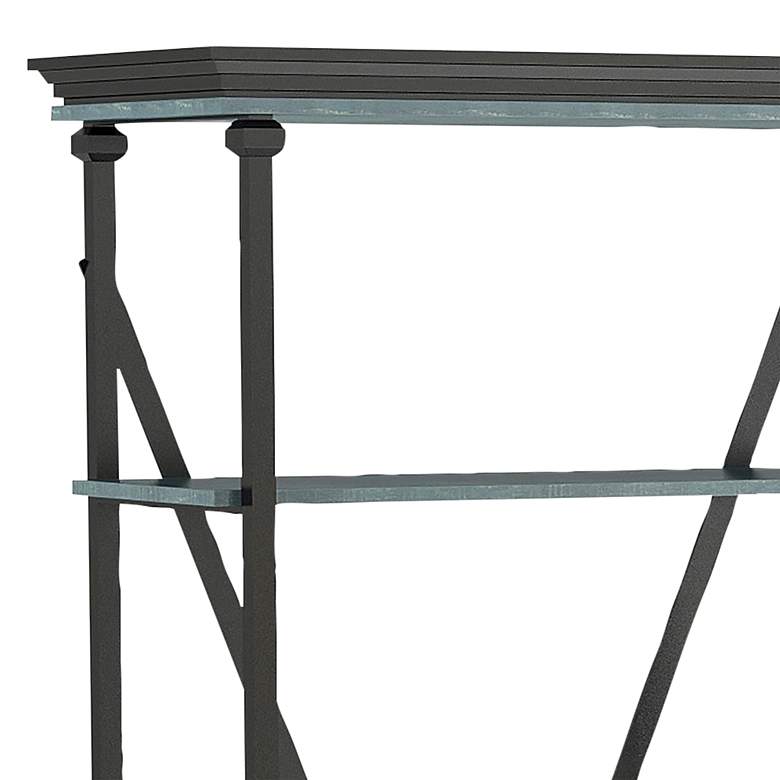Image 3 Delonge 15 3/4" Wide Antique Blue and Black 5-Shelf Bookcase more views