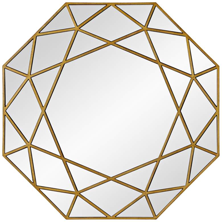 Image 1 Deloro Brushed Gold Veneer 40" x 40" Oversize Octagon Wall Mirror