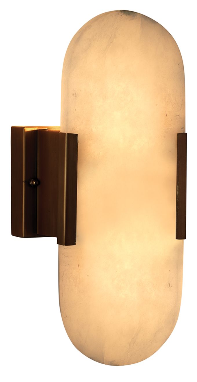 Image 6 Delphi 13" High Antique Brass and Alabaster Wall Sconce more views