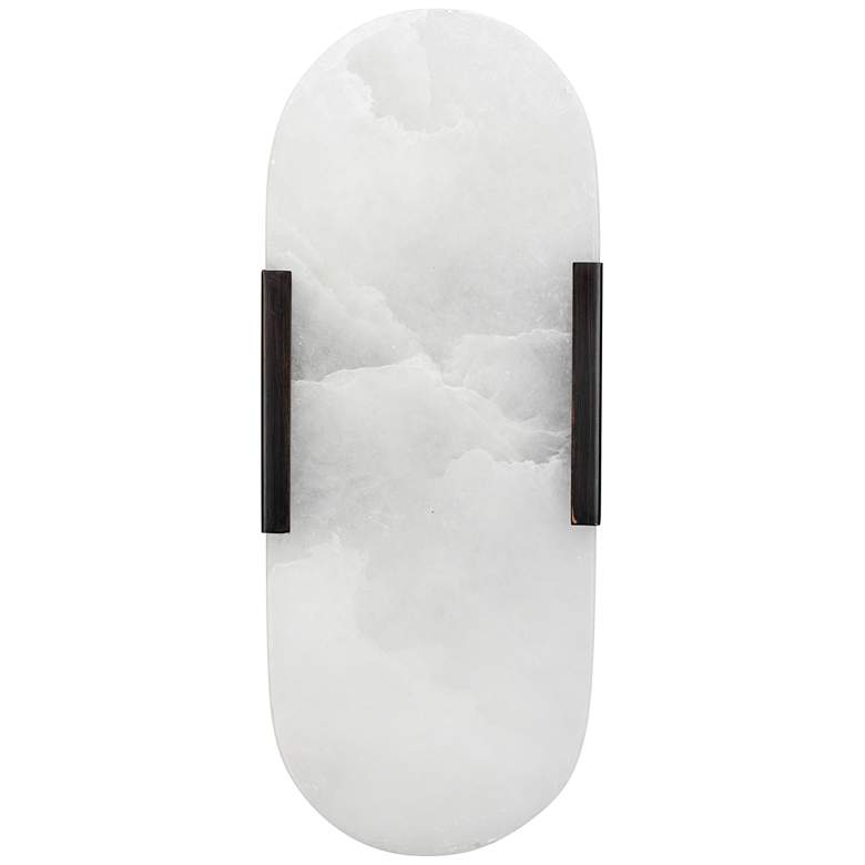 Image 1 Delphi 13" High Oil-Rubbed Bronze and Alabaster Wall Sconce