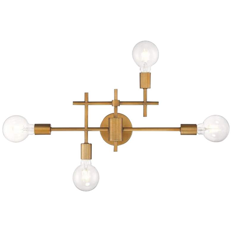 Image 1 Delphi 22 1/2" High Aged Gold 4-Light Bath Light